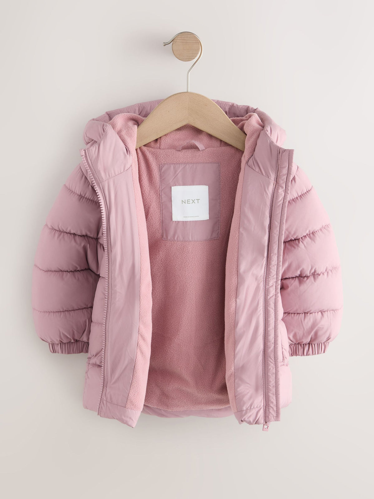 Pink Shower Resistant Fleece Lined Padded Coat (3mths-7yrs)