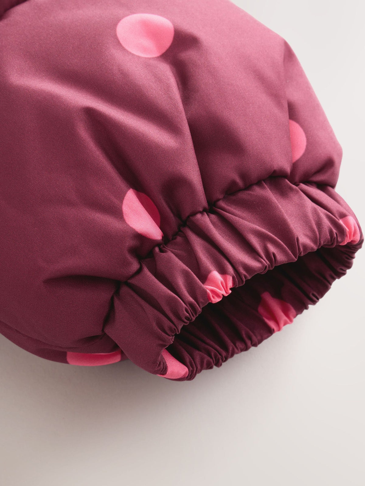 Burgundy Polka Dot Shower Resistant Padded Coat (3mths-7yrs)