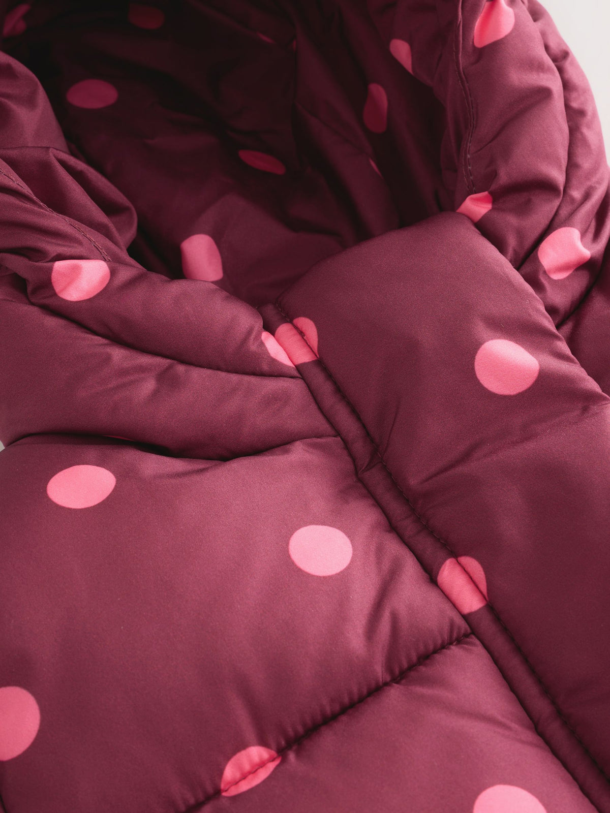 Burgundy Polka Dot Shower Resistant Padded Coat (3mths-7yrs)