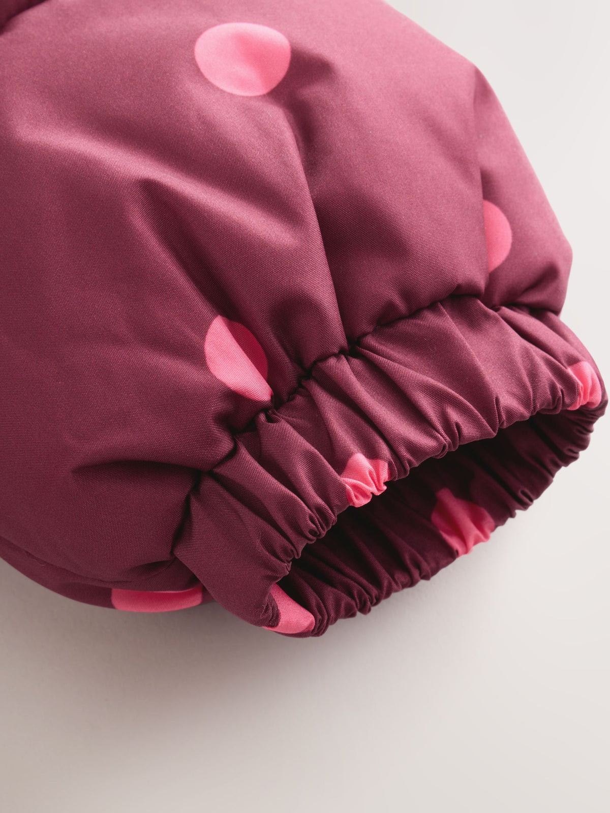 Burgundy Polka Dot Shower Resistant Padded Coat (3mths-7yrs)