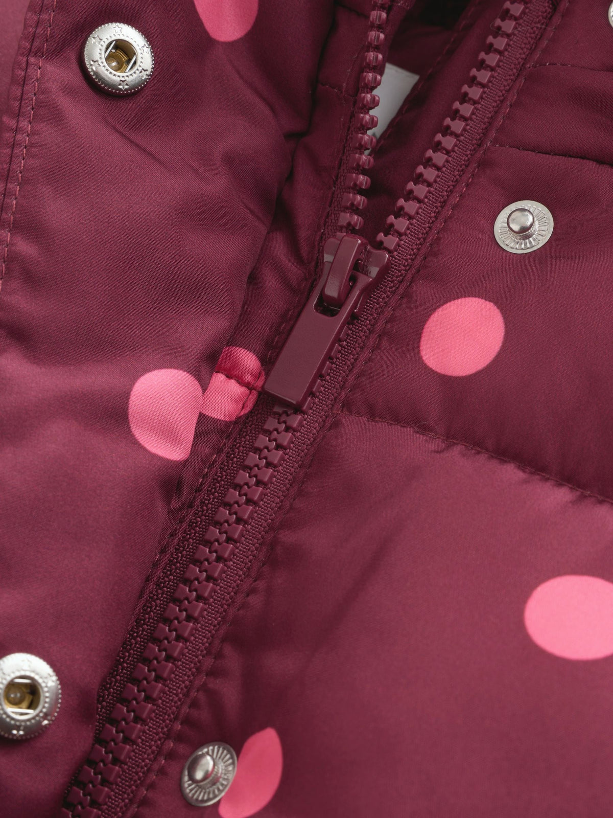 Burgundy Polka Dot Shower Resistant Padded Coat (3mths-7yrs)