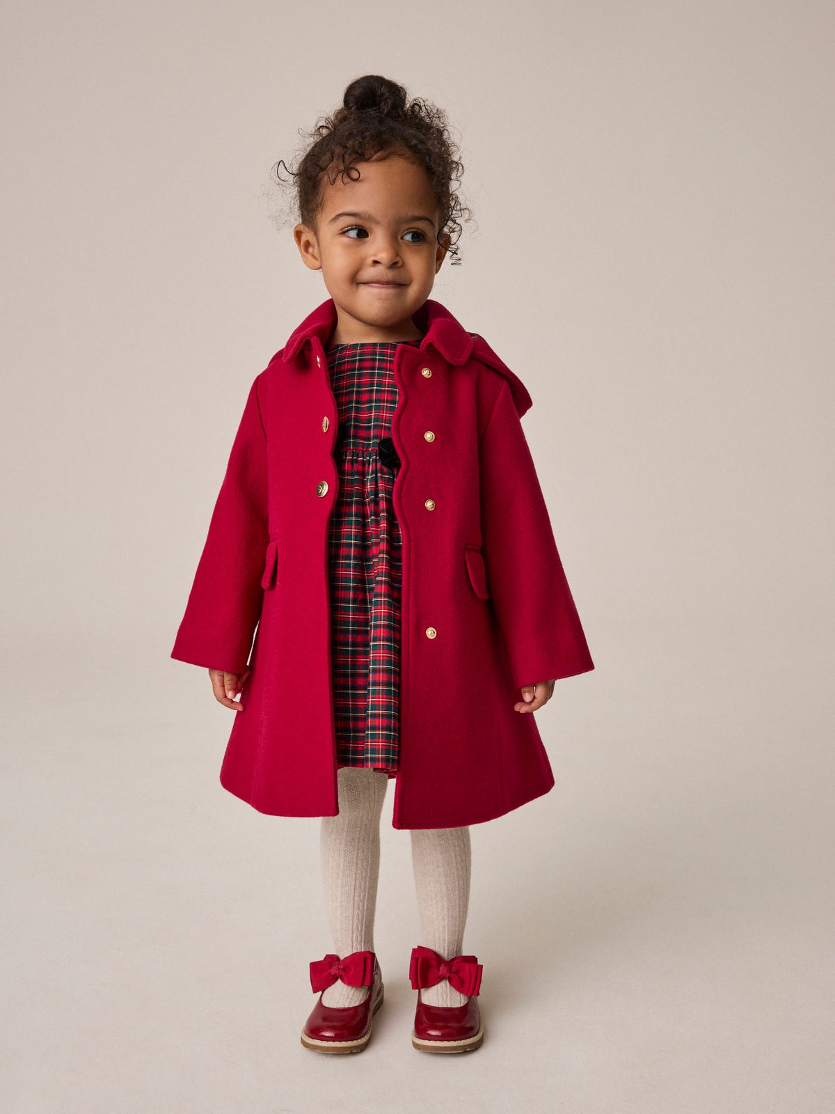 Red Hooded Coat With Wool (3mths-10yrs)