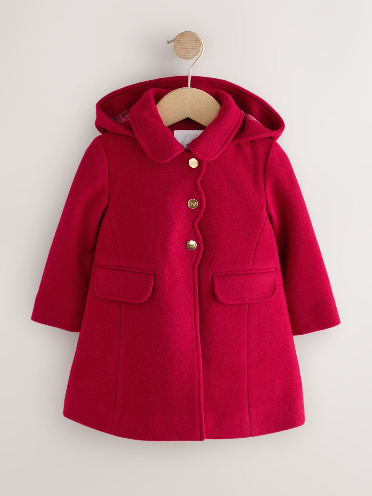 Red Hooded Coat With Wool (3mths-10yrs)