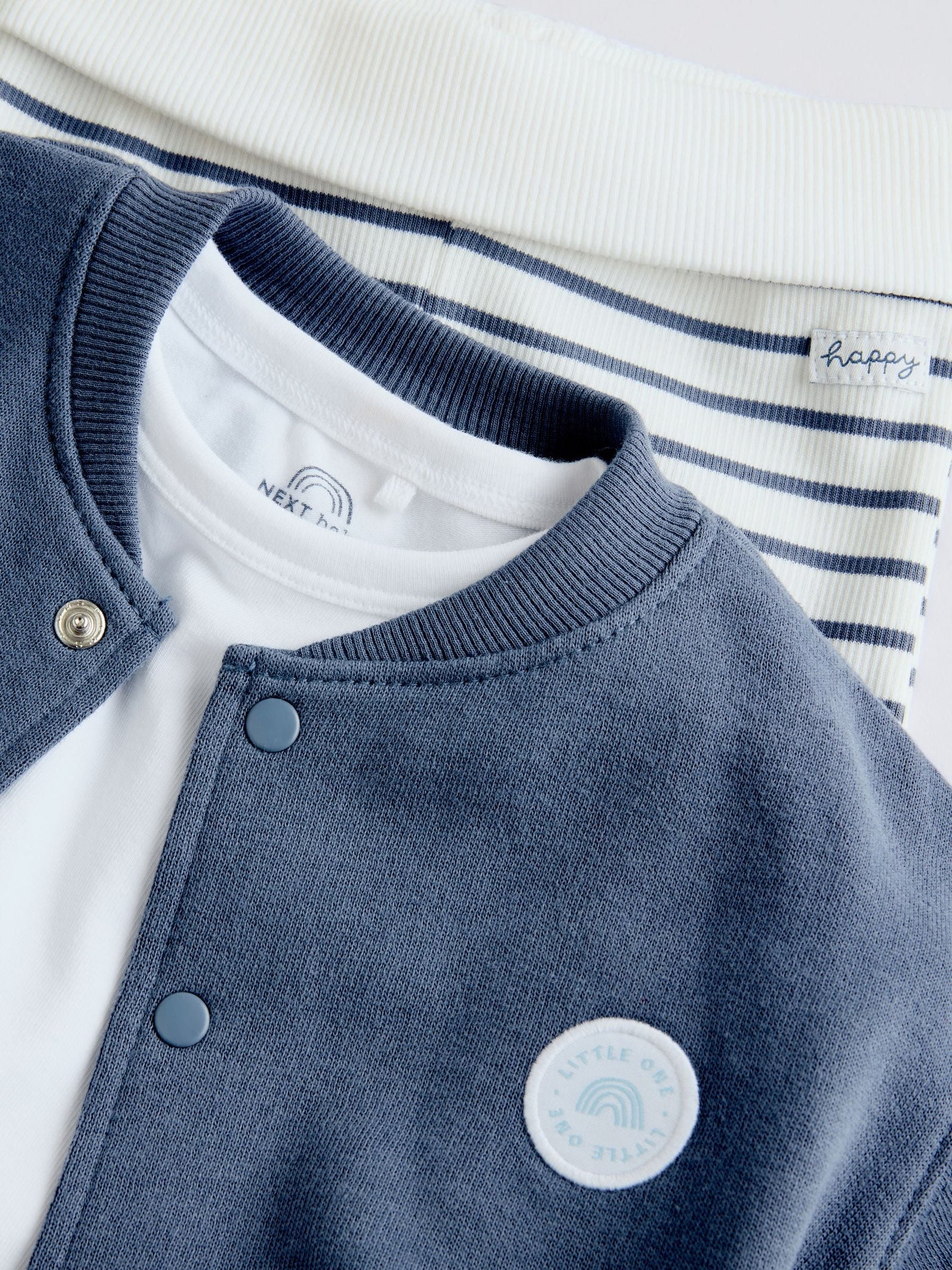 Blue Jersey Jacket, Bodysuit and Leggings Baby Set 3 Piece (0mths-2yrs)