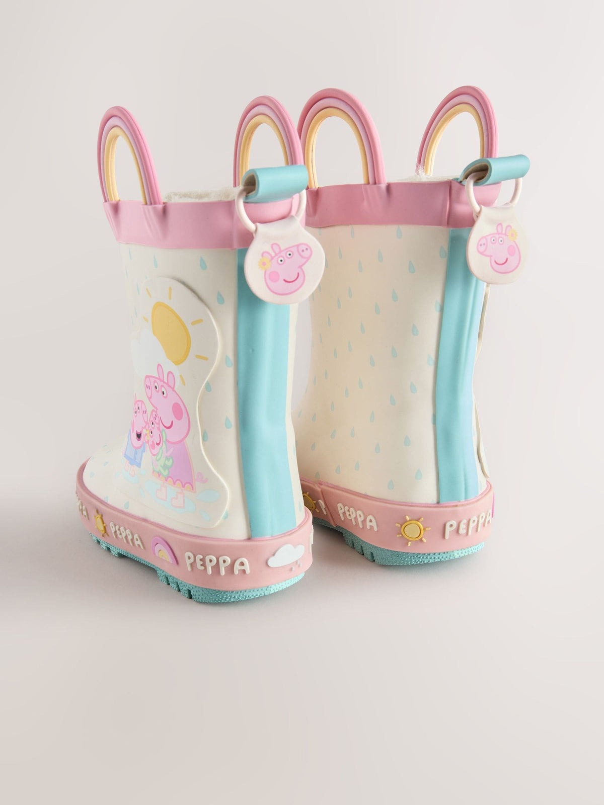 Cream Peppa Pig Handle Wellies