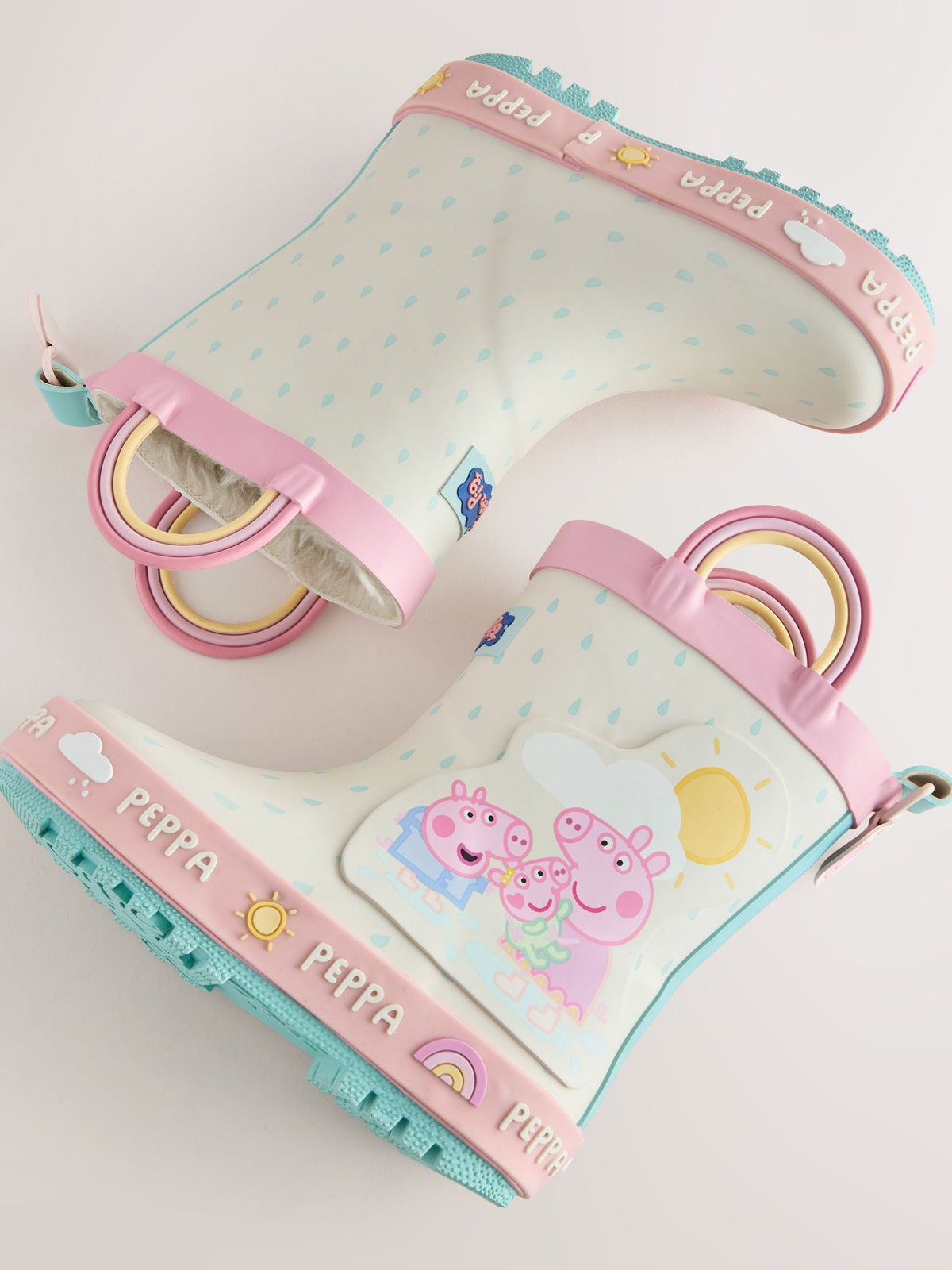Cream Peppa Pig Handle Wellies