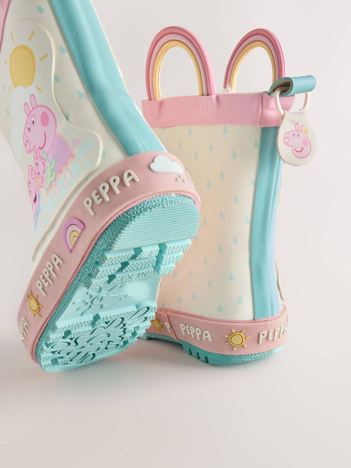 Cream Peppa Pig Handle Wellies