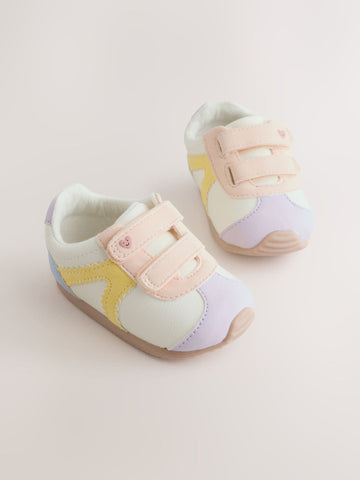 Multi Pastel Baby Touch Fastening Trainers (0-24mths)