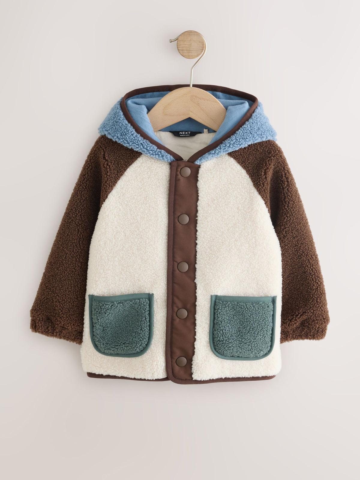 Neutral/Tan Colourblock Hooded Fleece (3mths-7yrs)