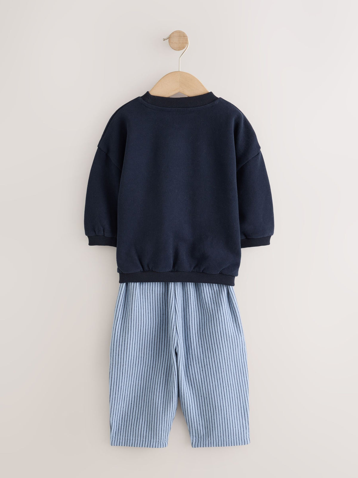 Navy/White Crew Neck Joggers Set (3mths-7yrs)