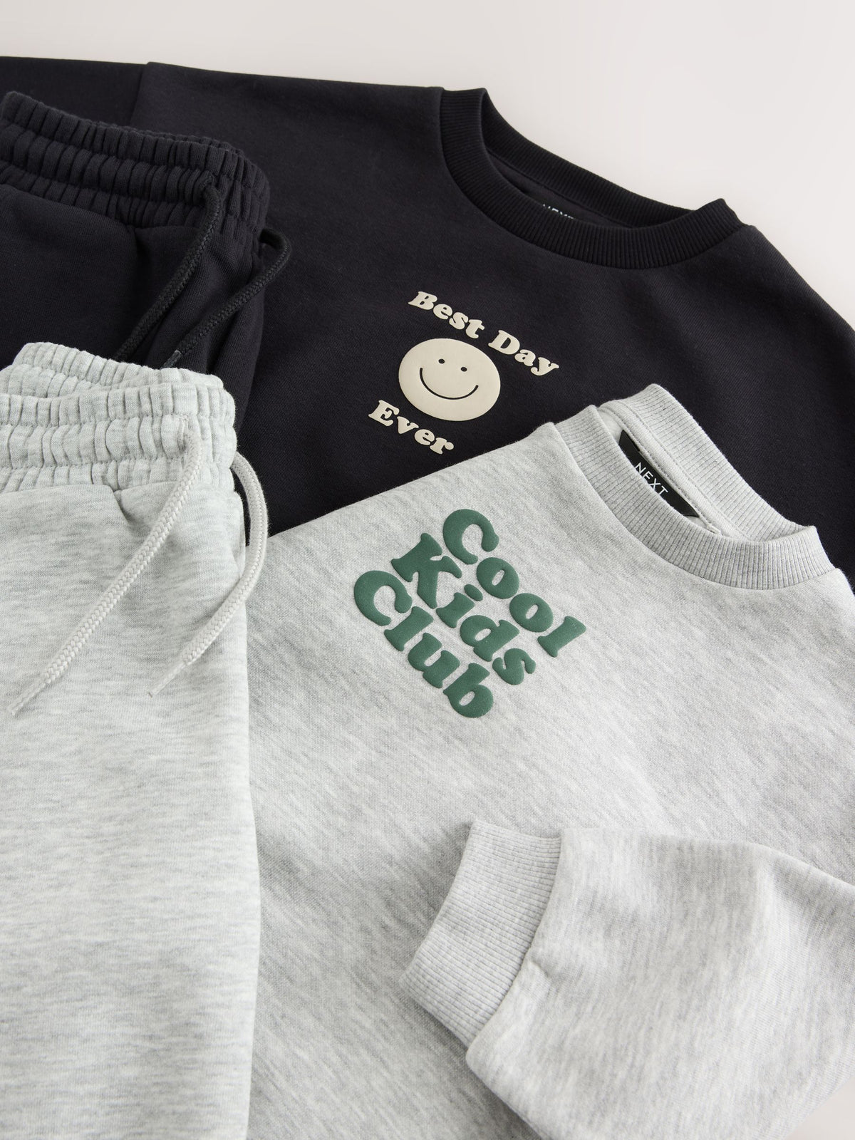 Grey Back Print Crew Neck Joggers Set 4 Piece (3mths-7yrs)