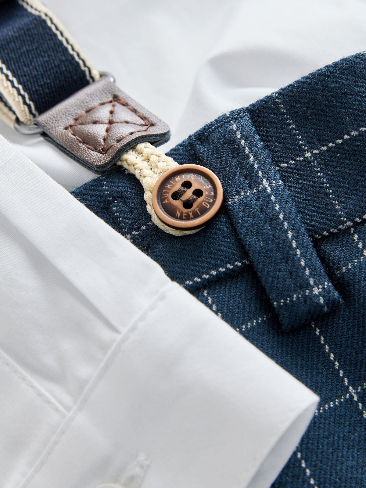 Navy Check Shirt Trousers Braces & Bow Tie Set (3mths-9yrs)