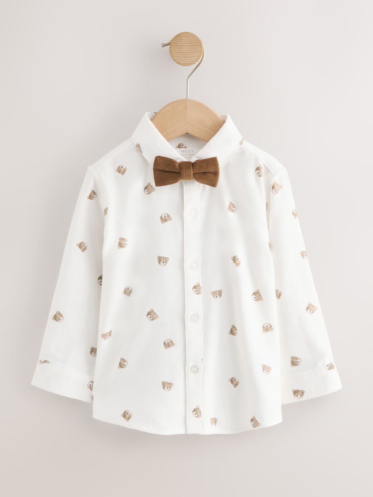 Tan Brown Bear Shirt Trousers Braces & Bow Tie Set (3mths-9yrs)