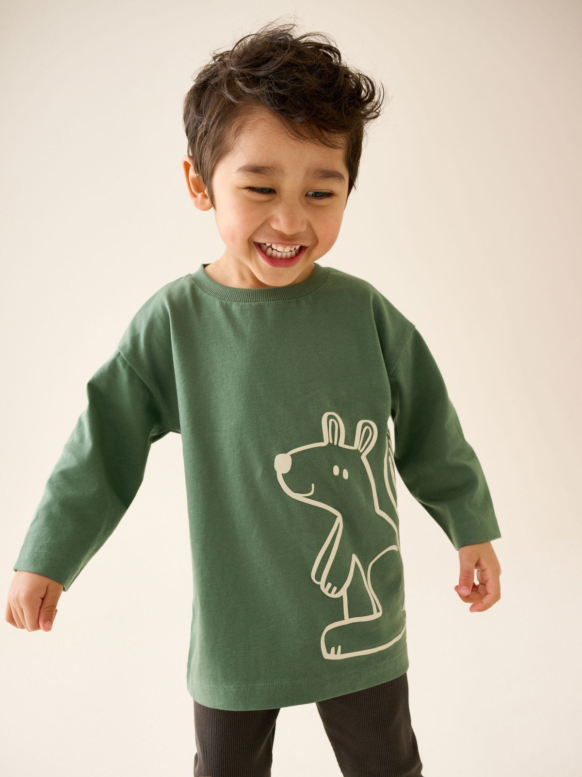 Brown/Cream Woodland Graphic Printed Top and Leggings Set 2 Pack (3mths-7yrs)