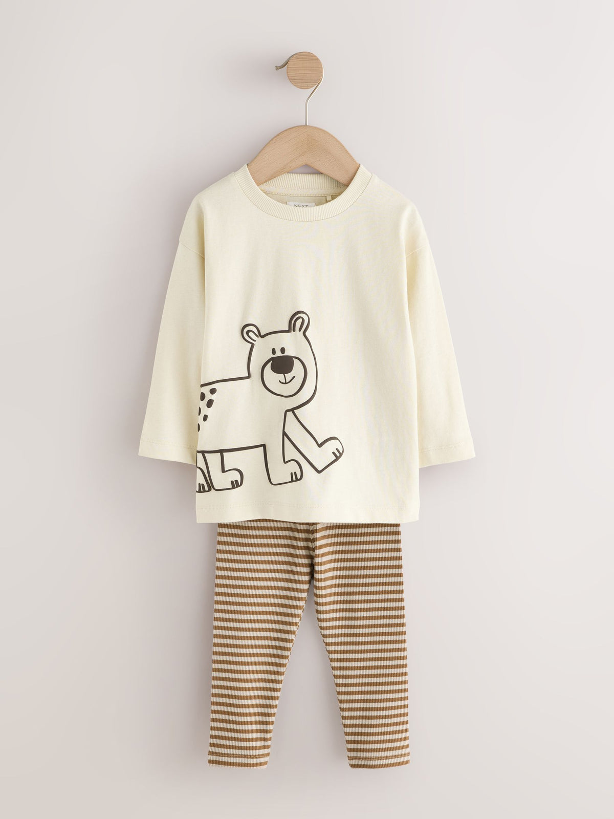 Brown/Cream Woodland Graphic Printed Top and Leggings Set 2 Pack (3mths-7yrs)