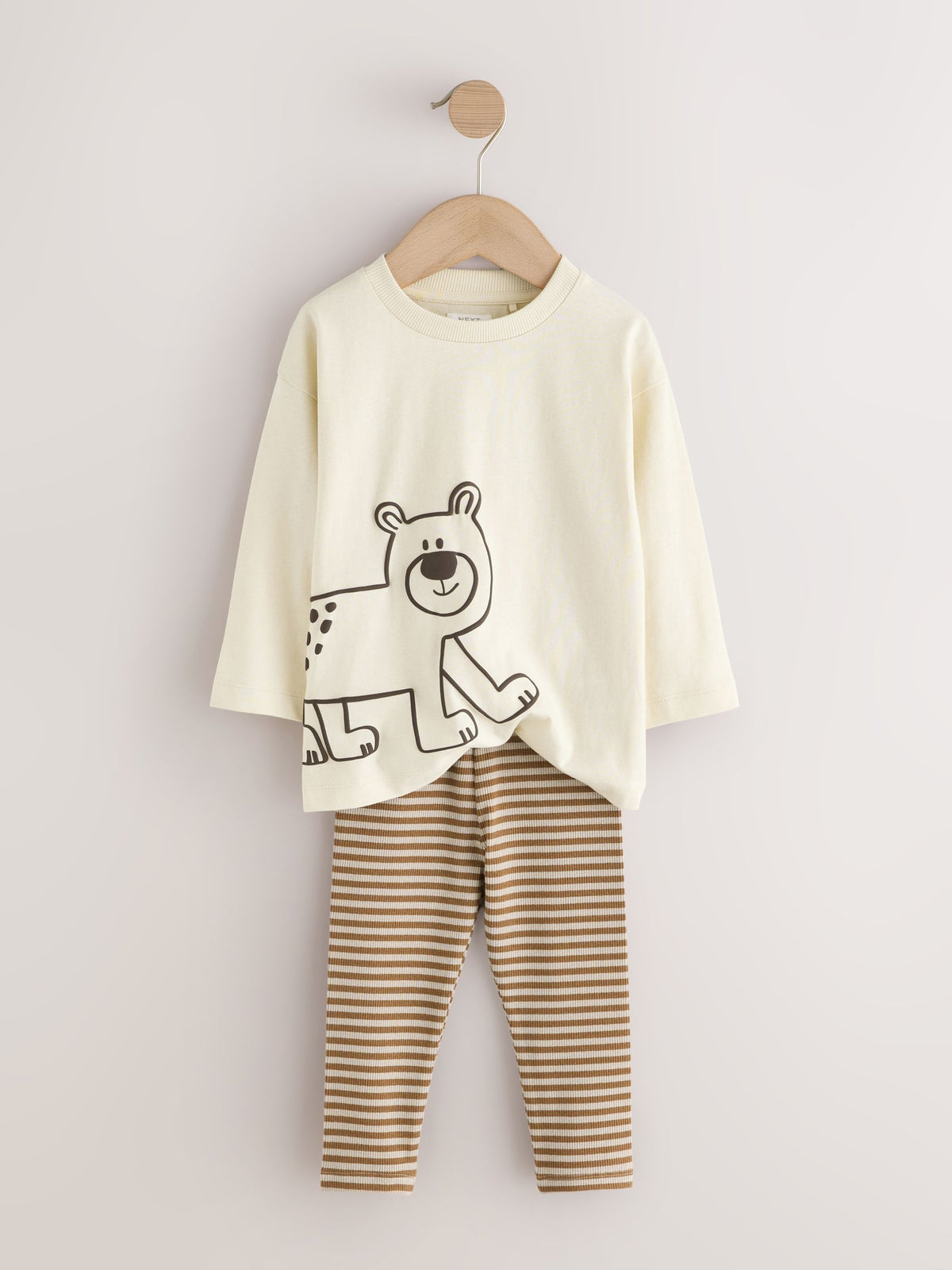 Brown/Cream Woodland Graphic Printed Top and Leggings Set 2 Pack (3mths-7yrs)