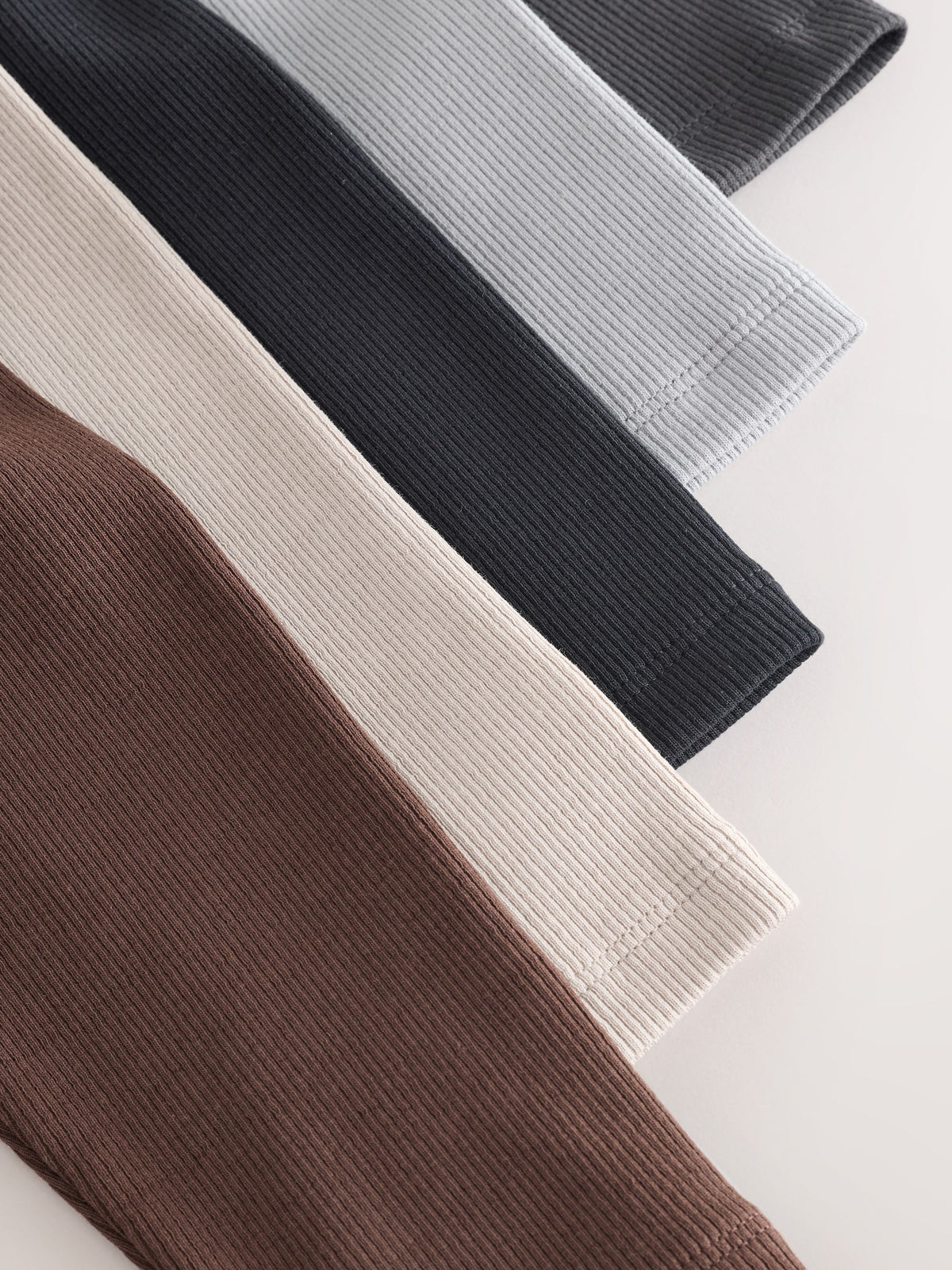 Brown/Grey Ribbed Leggings 5 Pack (3mths-7yrs)