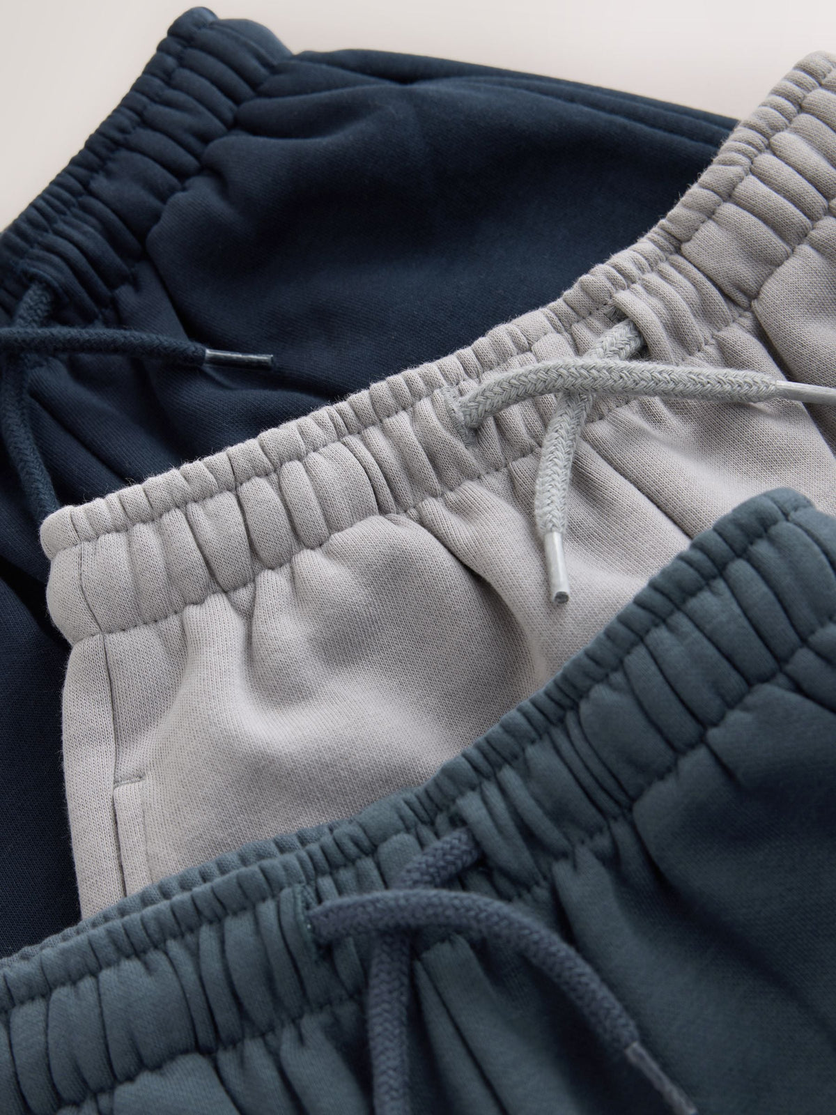Blue/Navy Wide Cuffed Joggers 3 Pack (3mths-7yrs)