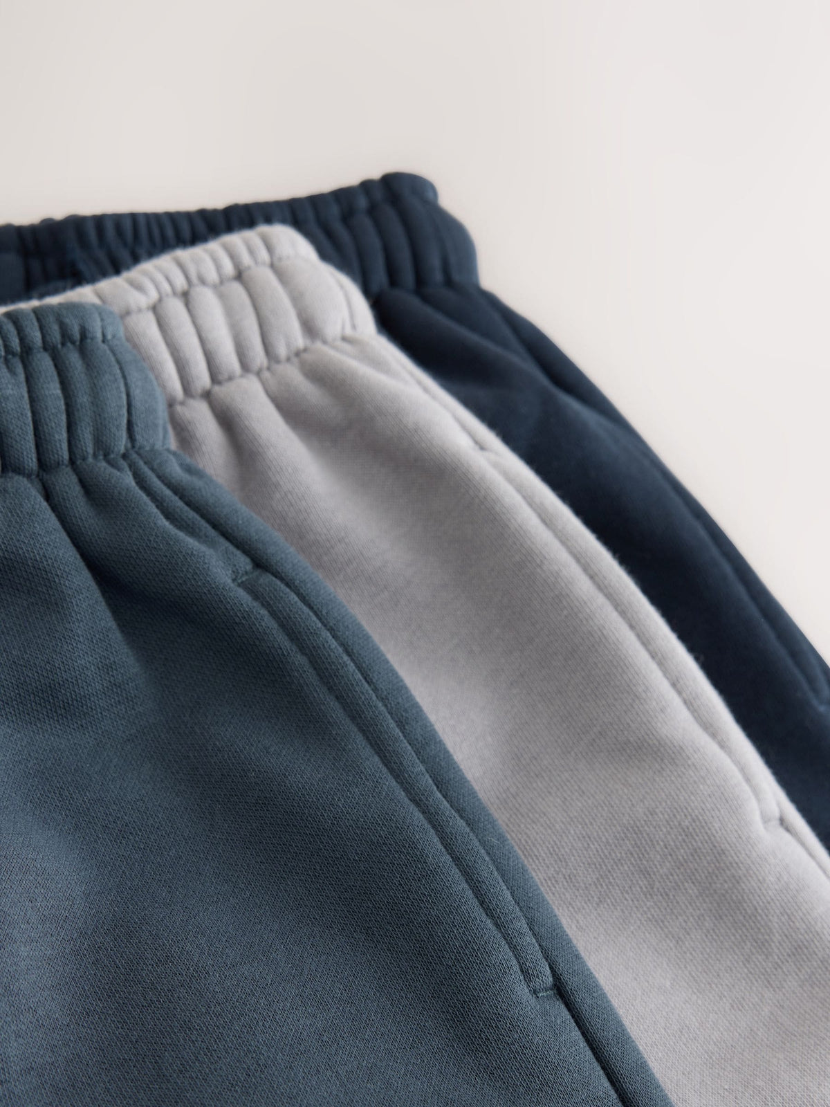 Blue/Navy Wide Cuffed Joggers 3 Pack (3mths-7yrs)
