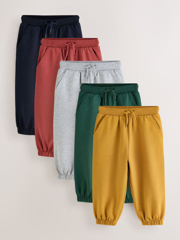 Multi Bright Regular Fit Joggers 5 Pack (3mths-7yrs)