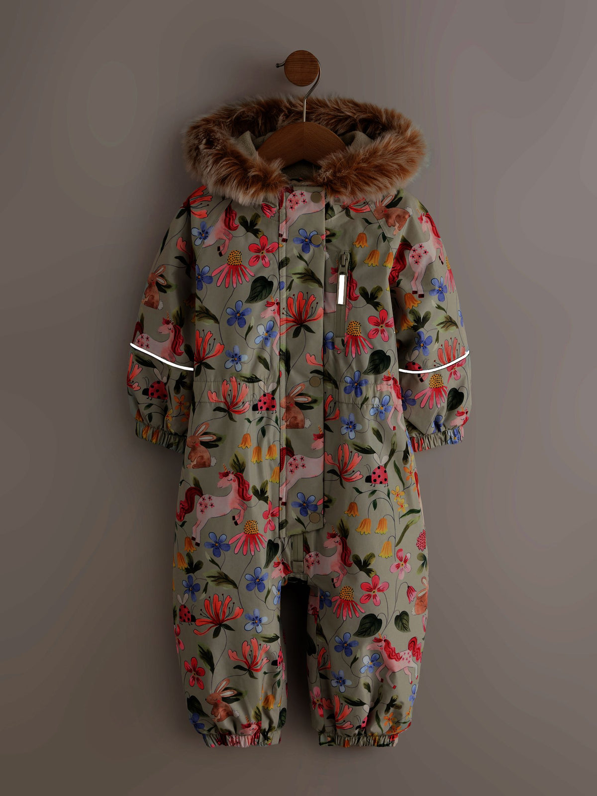 Sage Green Unicorn Waterproof Printed Snowsuit (3mths-7yrs)