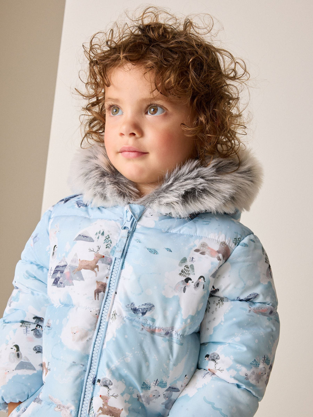 Blue Winter Scene Print Shower Resistant Snowsuit (3mths-7yrs)