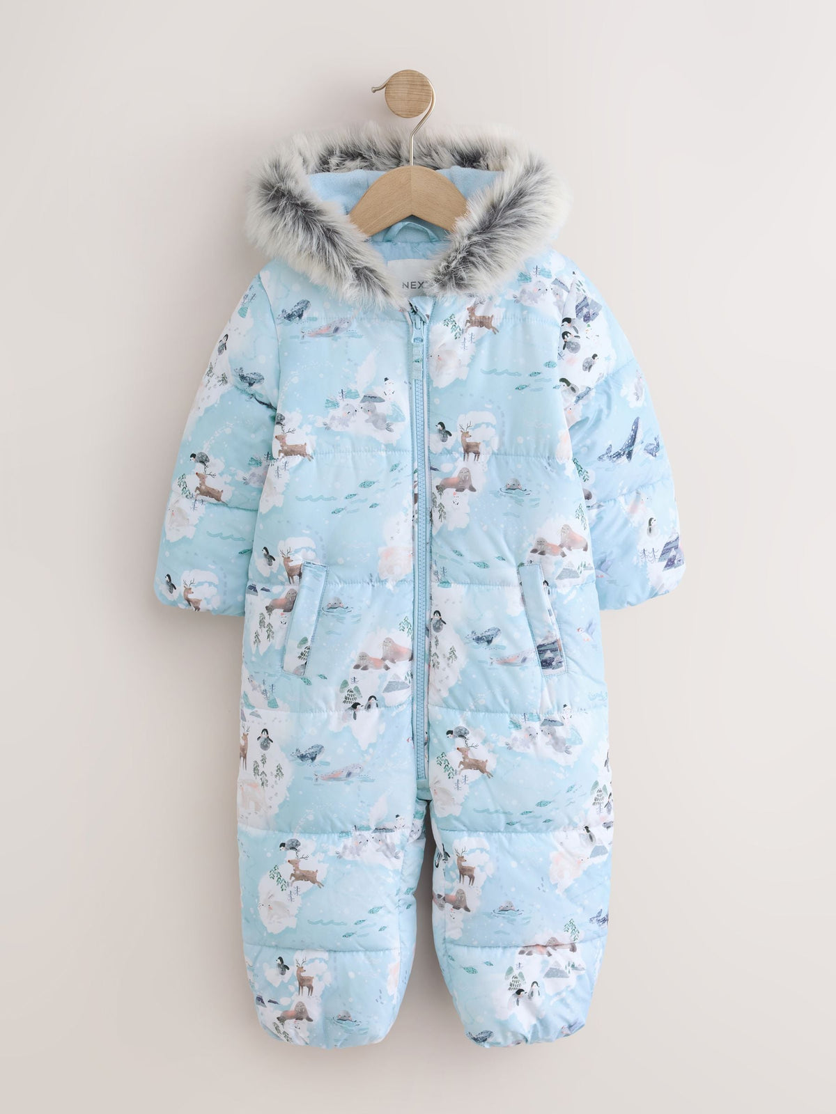 Blue Winter Scene Print Shower Resistant Snowsuit (3mths-7yrs)