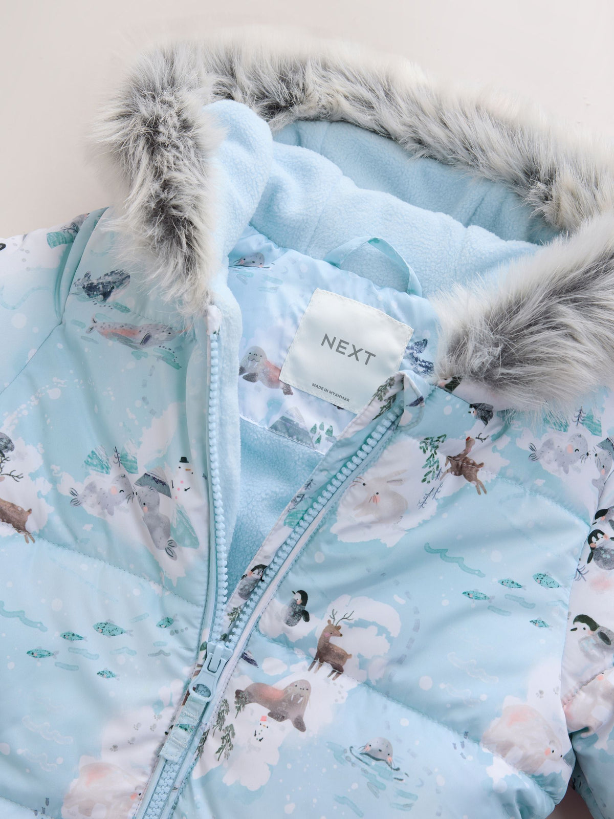 Blue Winter Scene Print Shower Resistant Snowsuit (3mths-7yrs)
