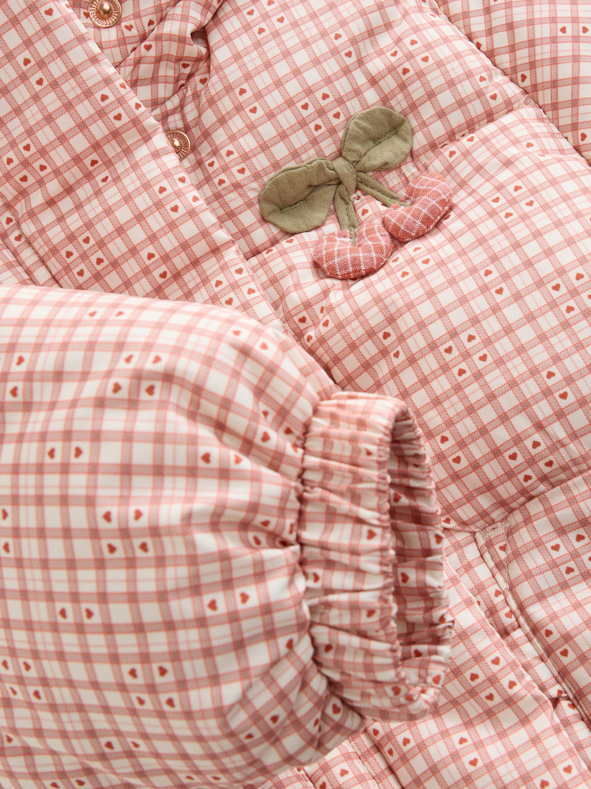 Red Gingham Shower Resistant Padded Coat (3mths-7yrs)