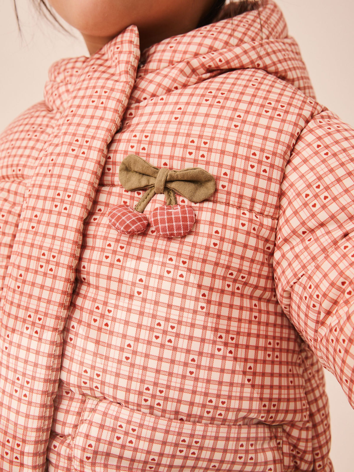 Red Gingham Shower Resistant Padded Coat (3mths-7yrs)