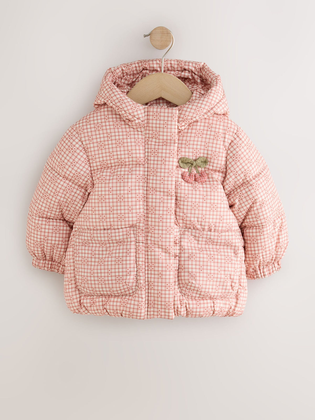 Red Gingham Shower Resistant Padded Coat (3mths-7yrs)