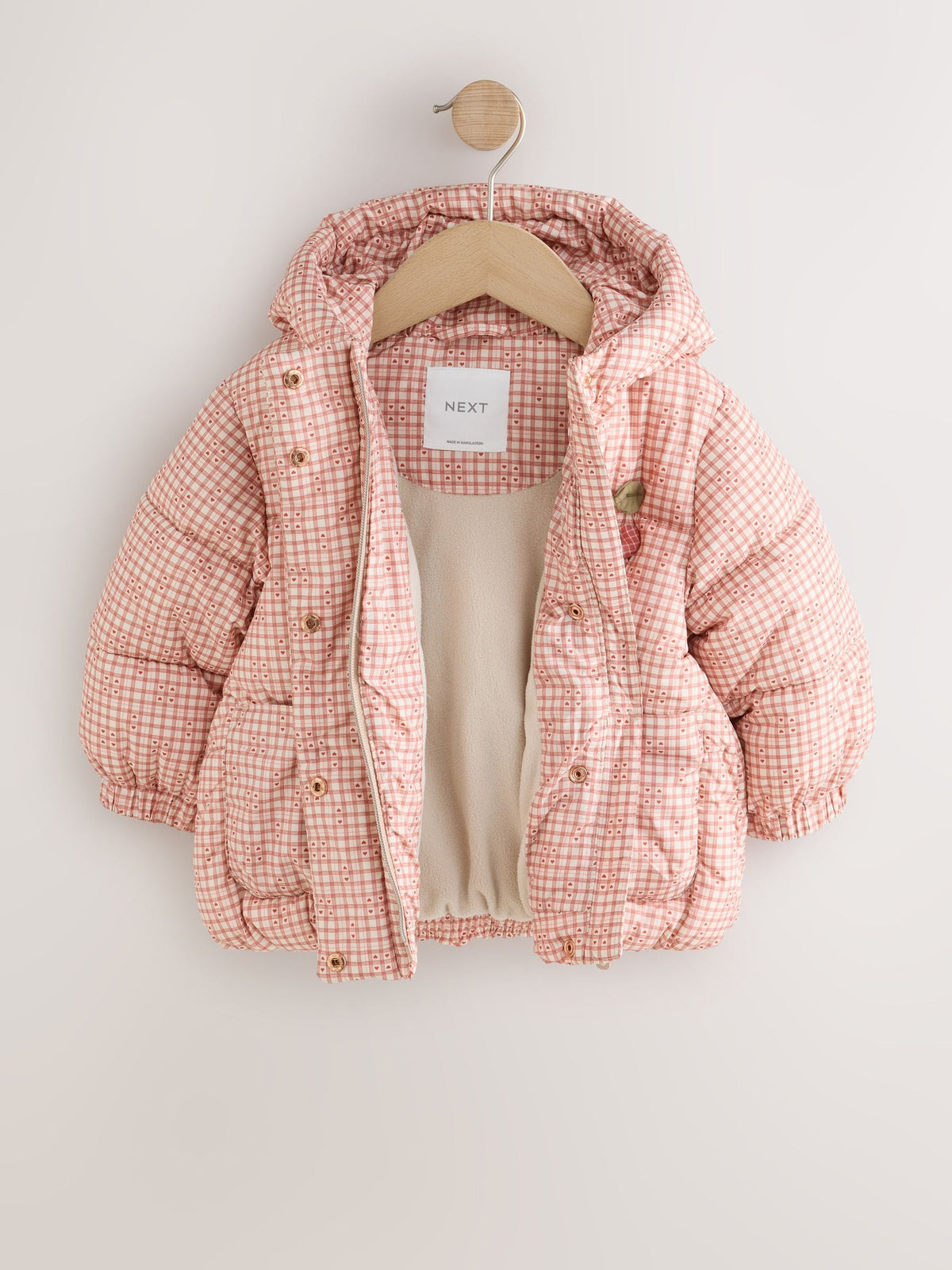 Red Gingham Shower Resistant Padded Coat (3mths-7yrs)