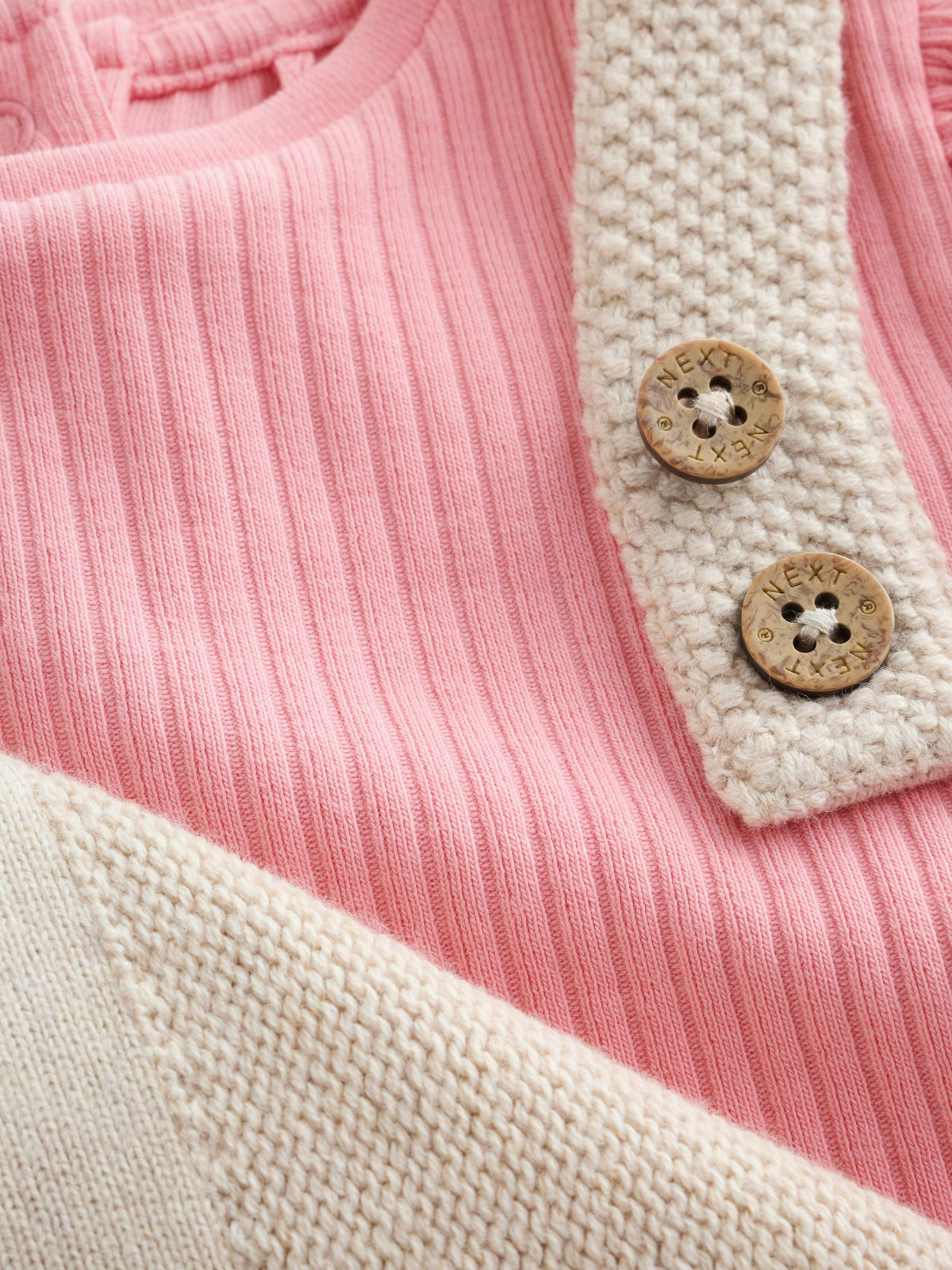 Ecru Knit Baby Bodysuit & Dungaree 2 Piece Set (0mths-2yrs)