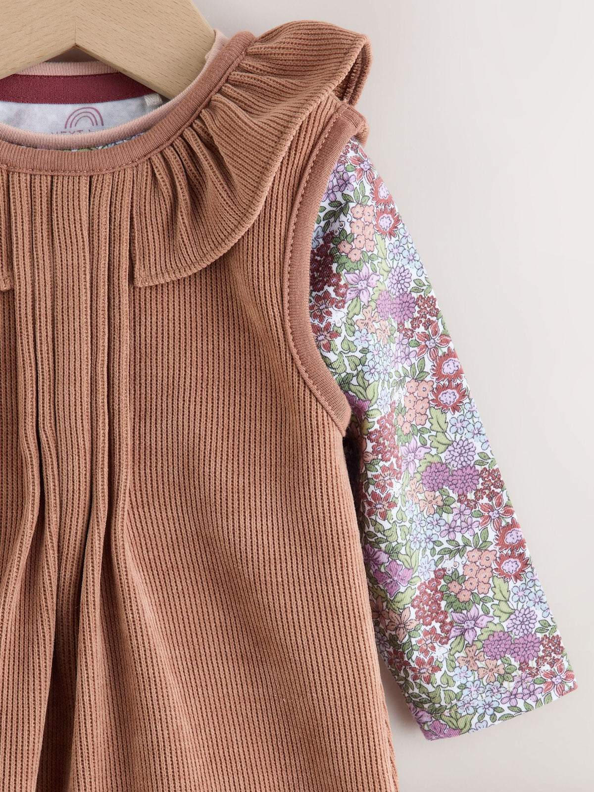 Chocolate Brown Corduroy Baby Long Sleeve Bodysuit And Dungarees Set 2 Piece (0mths-2yrs)