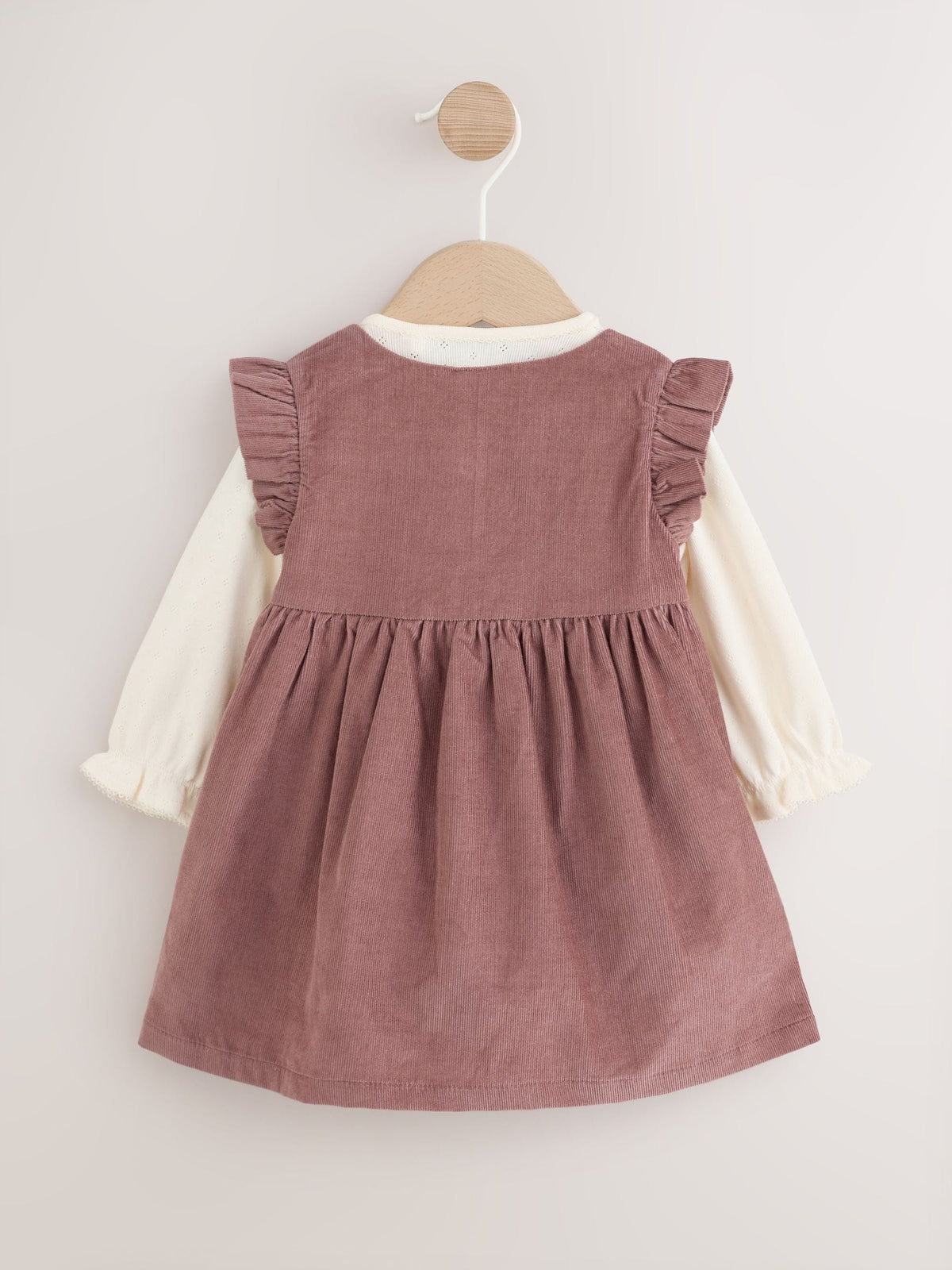 Chocolate Brown Floral Baby Pinafore Bodysuit And Tights 3 Piece Set (0mths-2yrs)