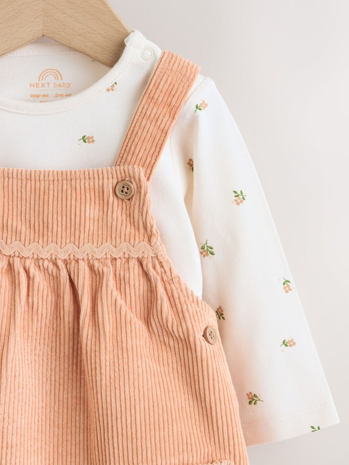 Rust Brown Cord Baby Bodysuit And Pinafore Set 2 Piece (0mths-2yrs)