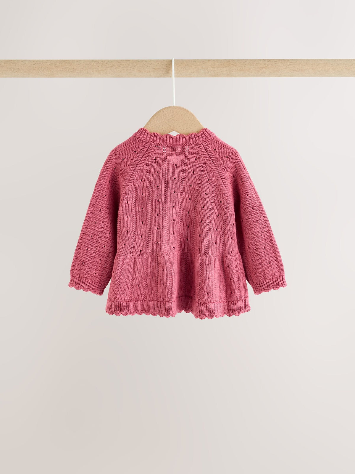 Pink Frill Knitted Bow Baby Cardigan & Leggings Set 2 Piece (0mths-2yrs)
