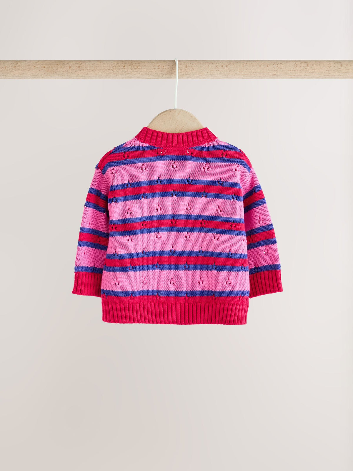 Red Stripe Knitted Bow Cardigan and Leggings Baby 2 Piece Set (0mths-2yrs)