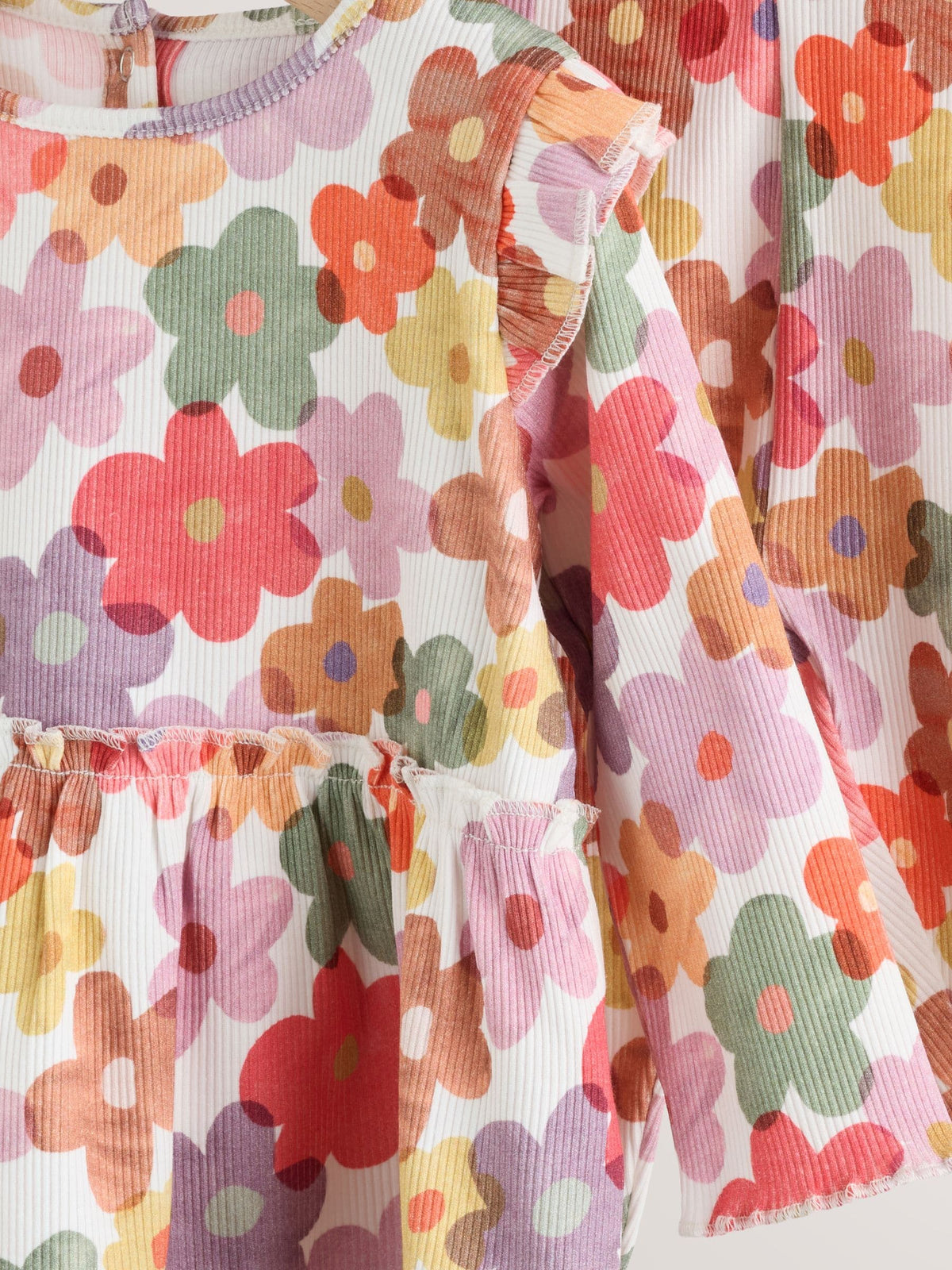 White Floral Peplum Top and Leggings Baby Set (0mths-2yrs)
