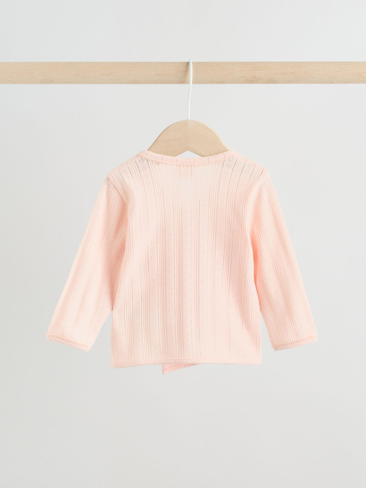 Pink Pointelle Bodysuit Leggings And Cardigan Baby Set 3 Piece (0-9mths)