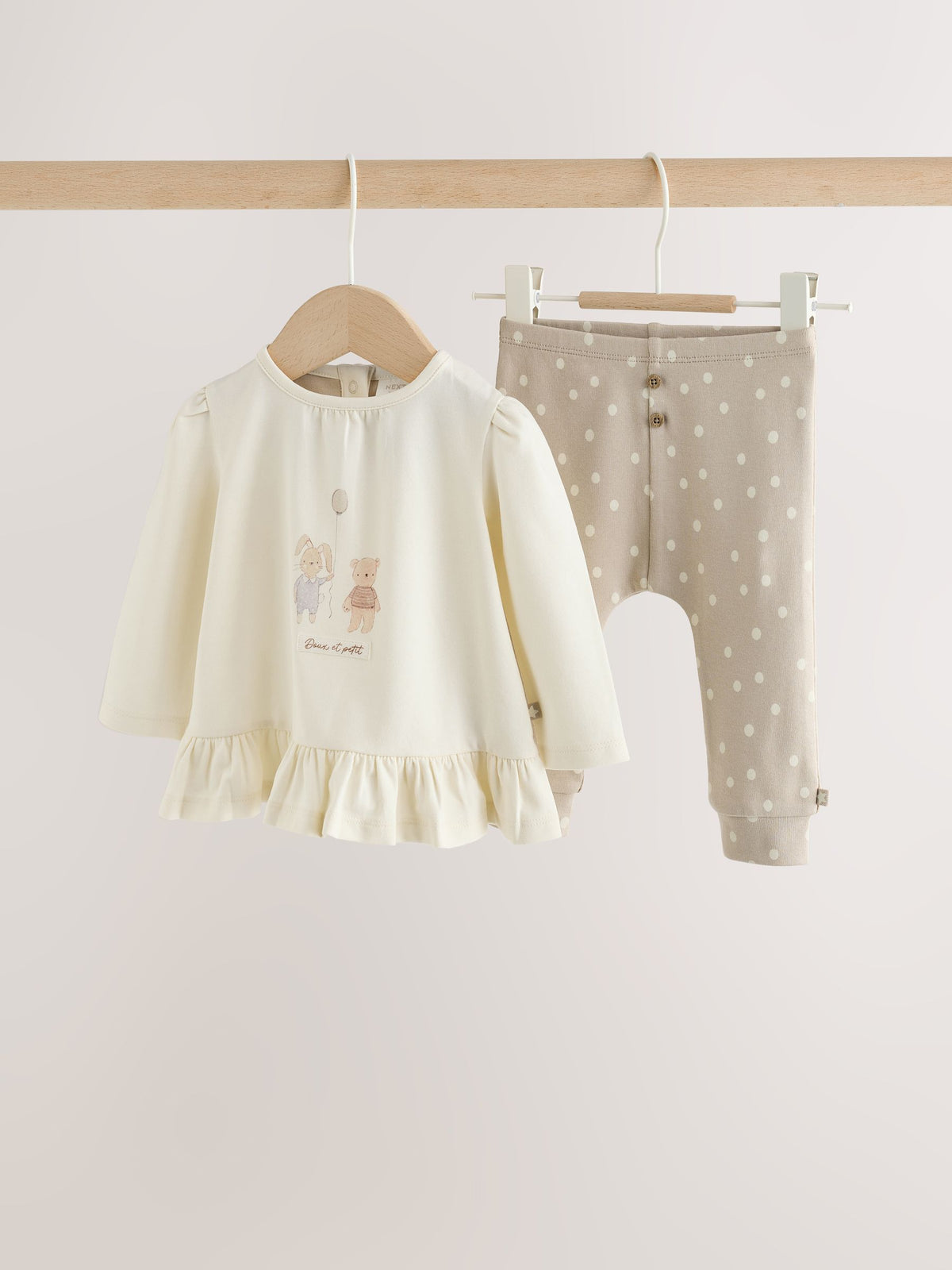 Ecru Bunny Baby Top And Legging 2 Piece Set (0mths-2yrs)