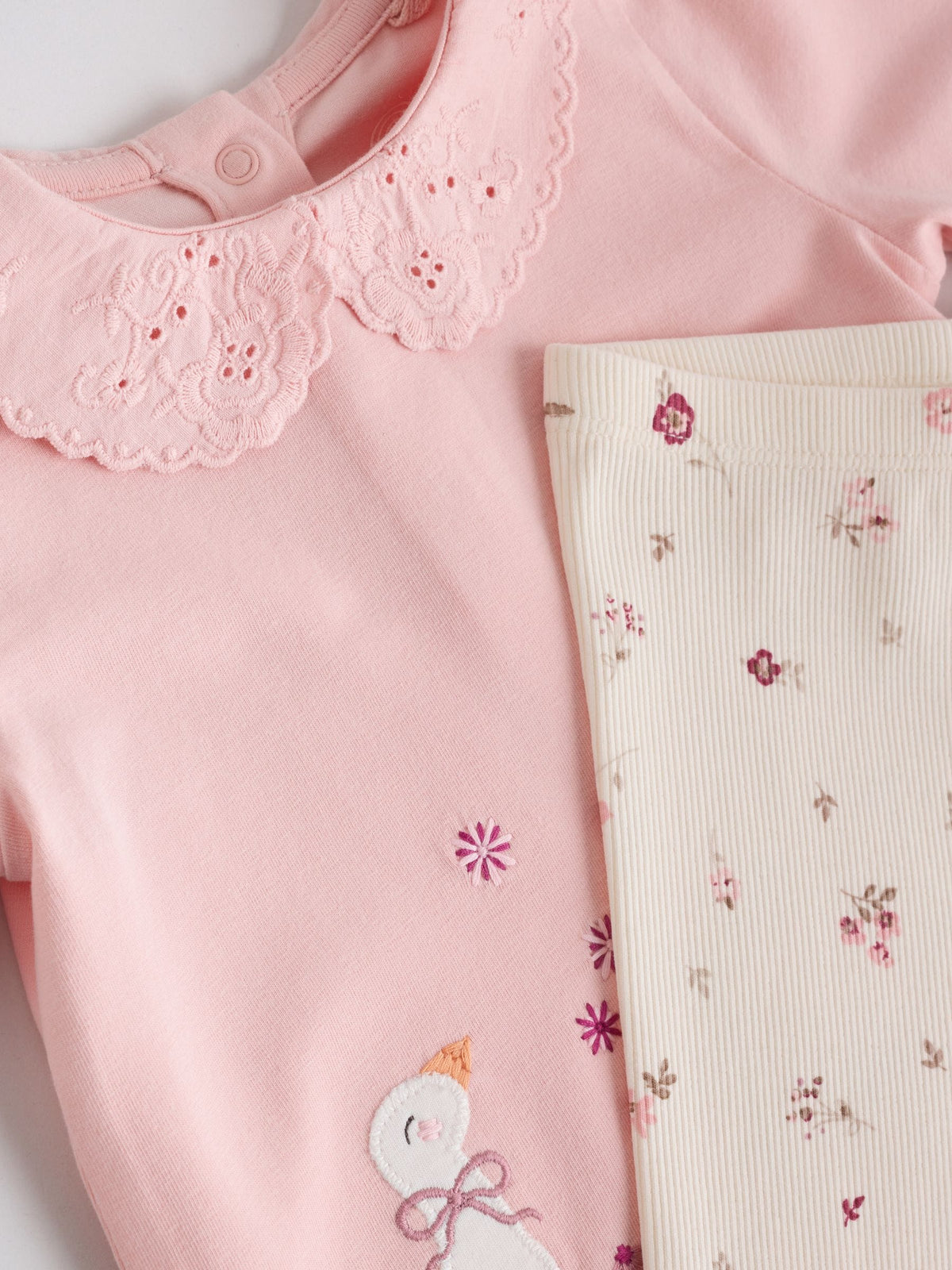 Pink Bunny Long Sleeve Top and Leggings Baby 2 Piece Set (0mths-2yrs)