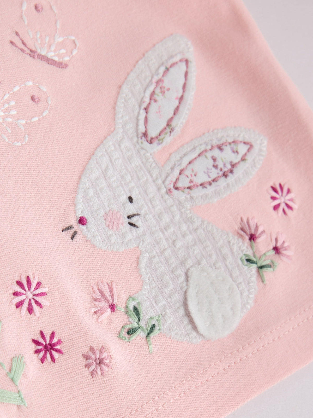 Pink Bunny Long Sleeve Top and Leggings Baby 2 Piece Set (0mths-2yrs)