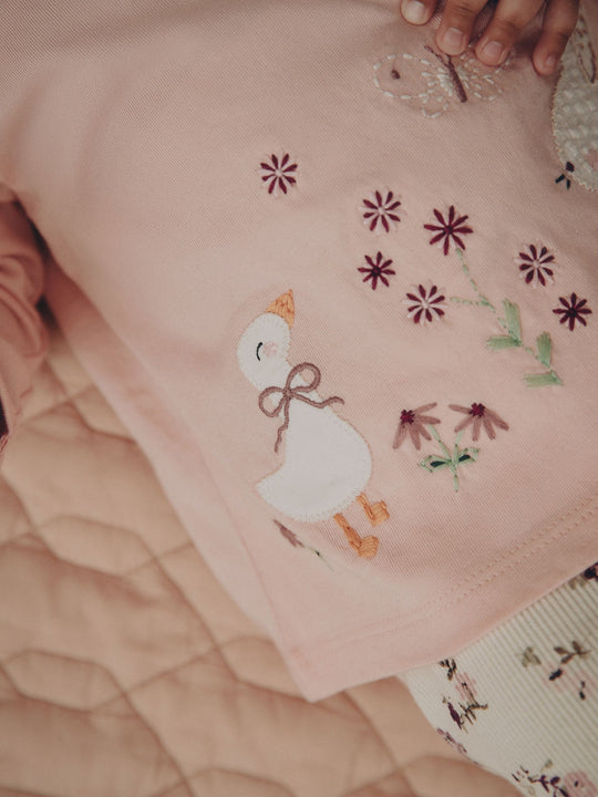 Pink Bunny Long Sleeve Top and Leggings Baby 2 Piece Set (0mths-2yrs)