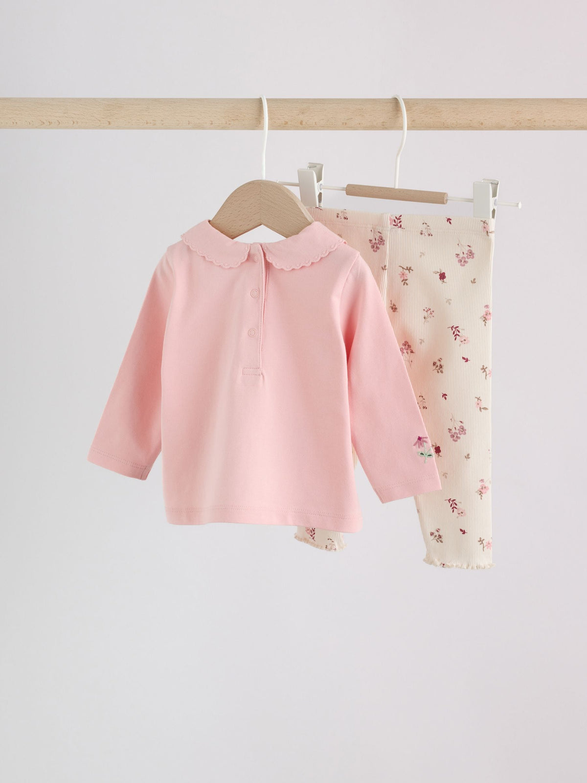 Pink Bunny Long Sleeve Top and Leggings Baby 2 Piece Set (0mths-2yrs)