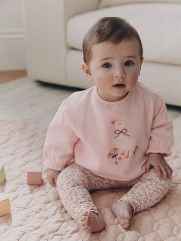 Pink Duck Sweat Top and Leggings Set (0mths-2yrs)