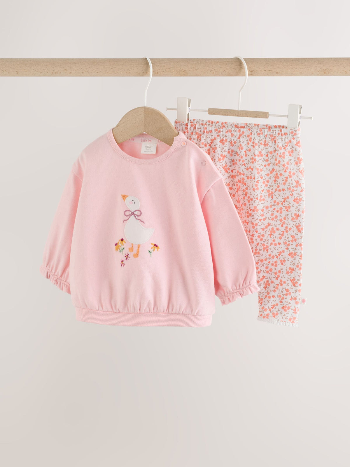 Pink Duck Sweat Top and Leggings Set (0mths-2yrs)