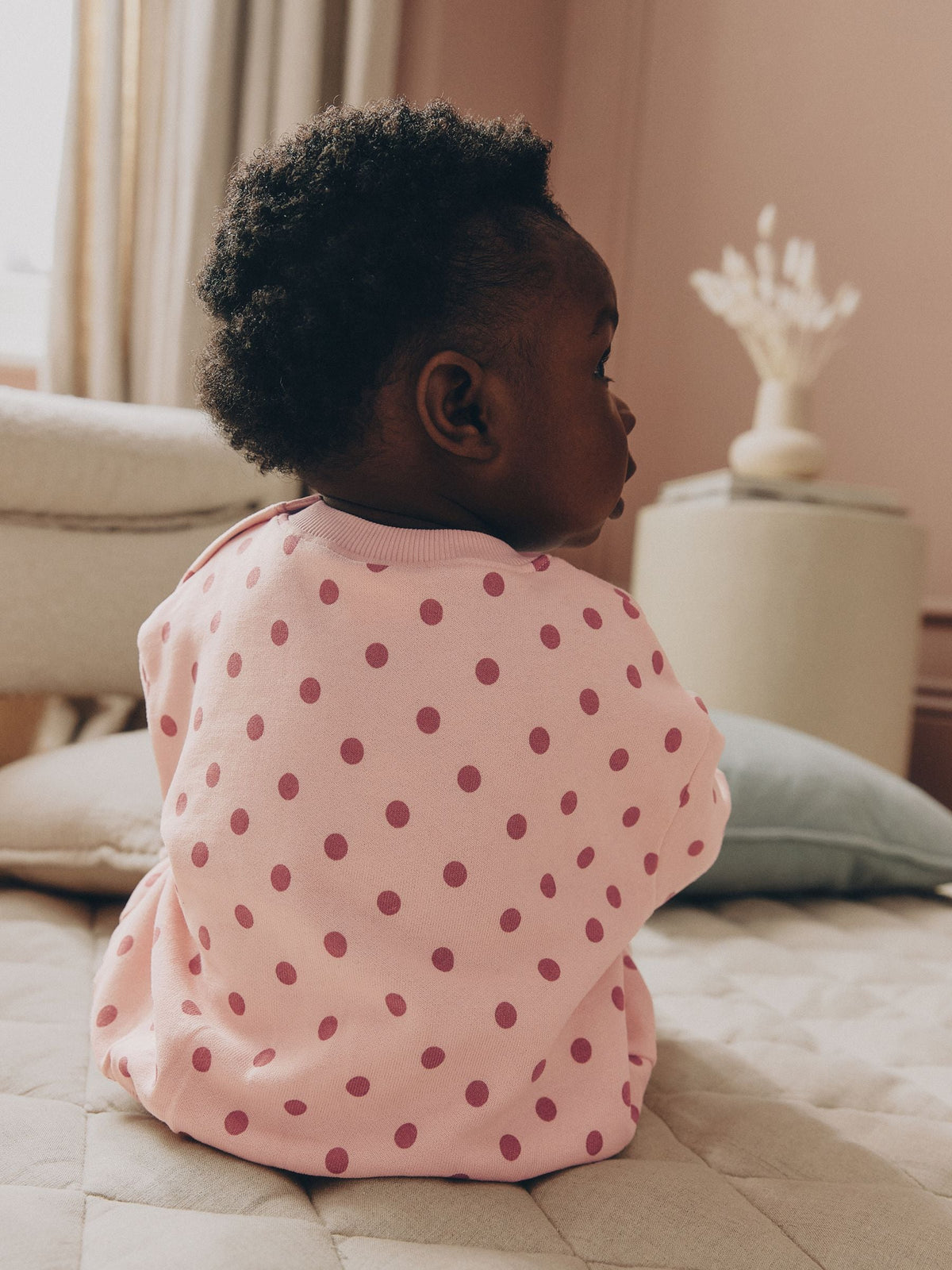 Chocolate Brown and Pink Spot Baby Sweater and Leggings Set 6 Piece (0mths-2yrs)