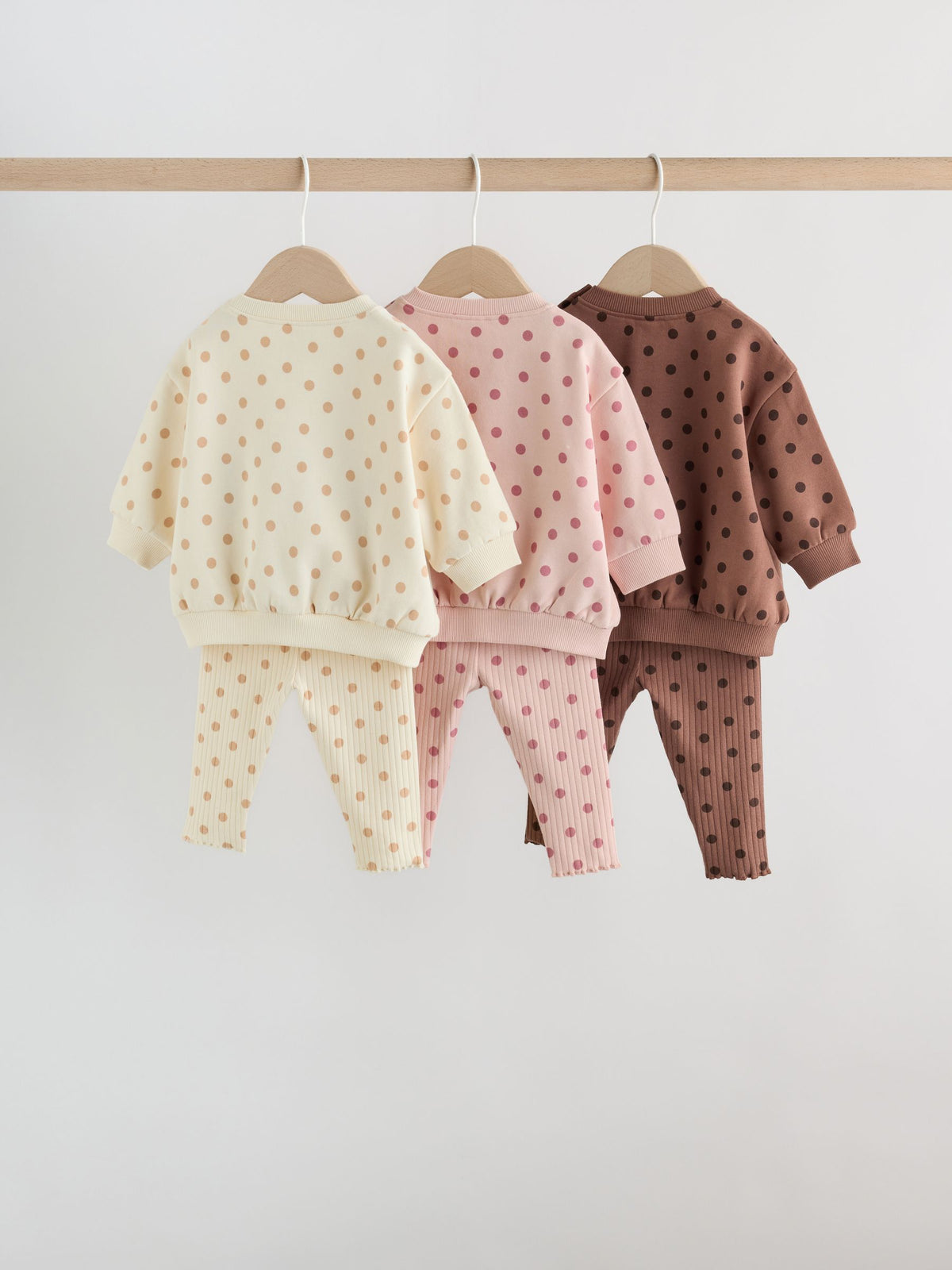 Chocolate Brown and Pink Spot Baby Sweater and Leggings Set 6 Piece (0mths-2yrs)