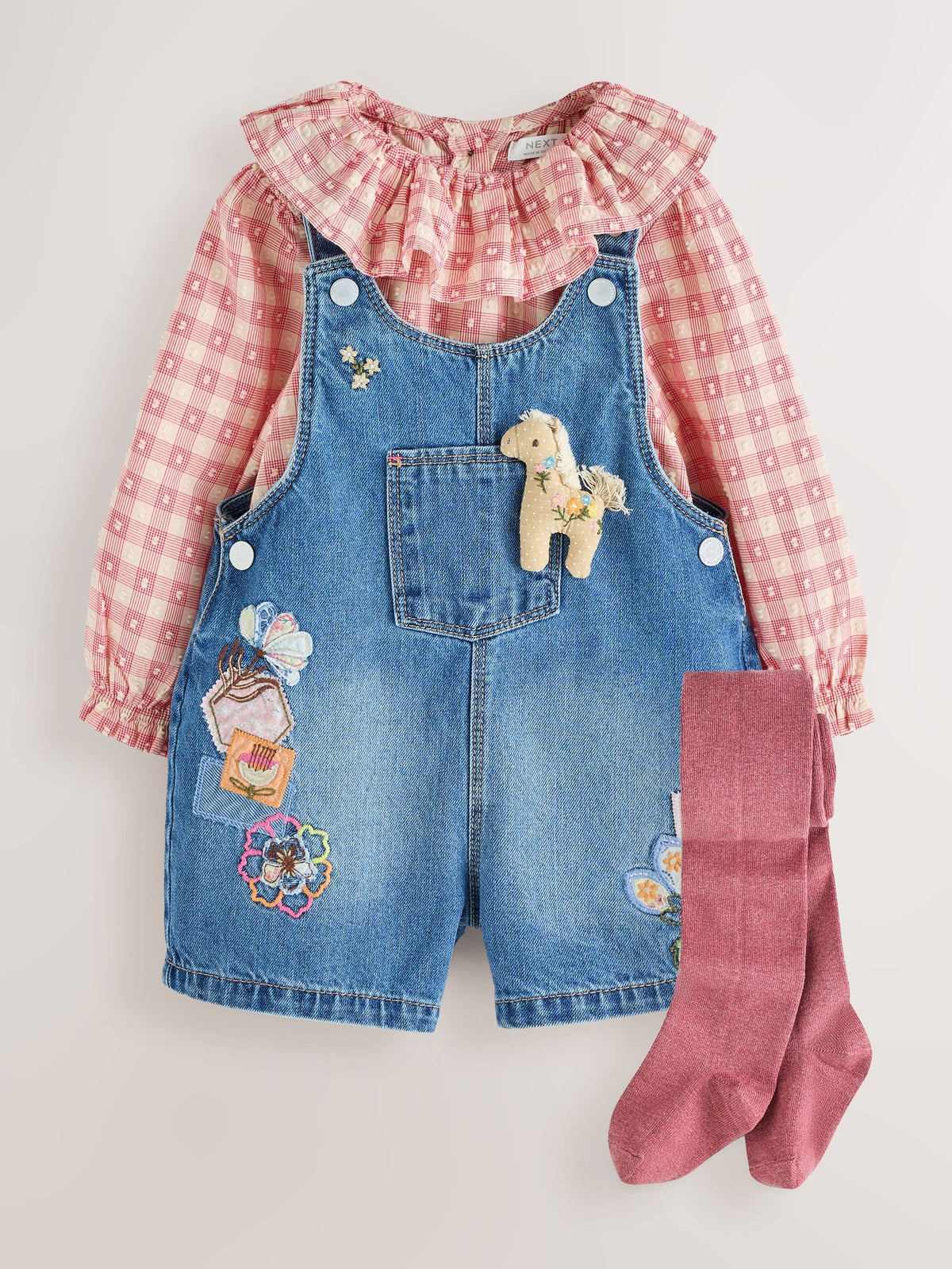 Denim Horse Dungarees Set (3mths-7yrs)